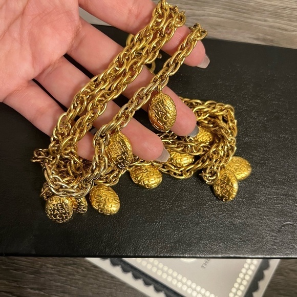 Chanel Vintage Gold Namesake Charm Multi Strand Collar Necklace - Picture 6 of 10